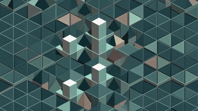 Abstract Low Poly Geometric Cube Pattern 4K Generative AI