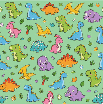 pattern seamless dino cute kids 
