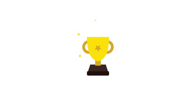 Animated Gold Trophy Cup Achievement Concept