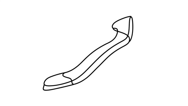 Elegant high heel shoe outline white background.