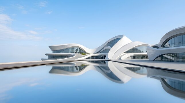 Futuristic architectural building with modern design