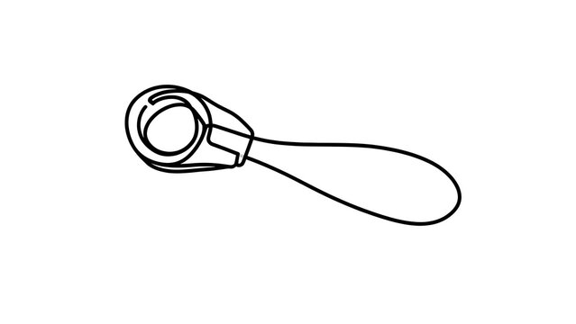 Zipper pull tab isolated on white background.