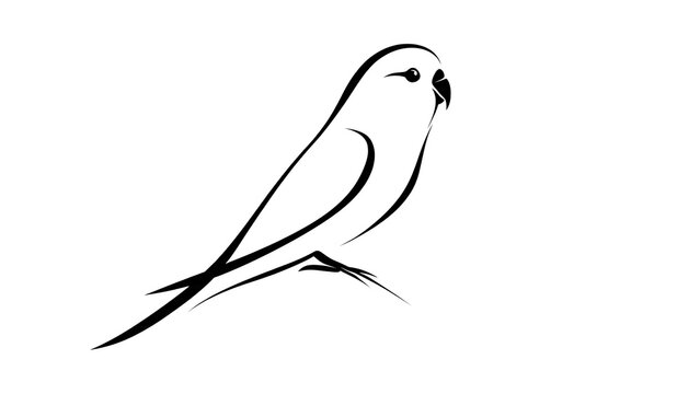 Minimalist bird illustration on white background.