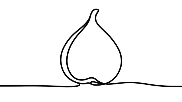 Minimalist line art fig on white background.