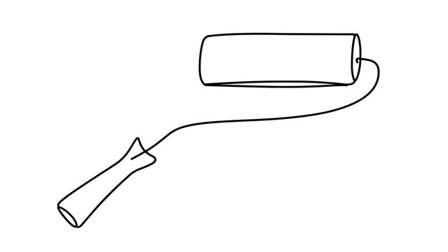 Simple paint roller illustration on white background.