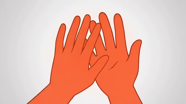 Animated Illustration of Two Hands Clapping Together in Rhythm.