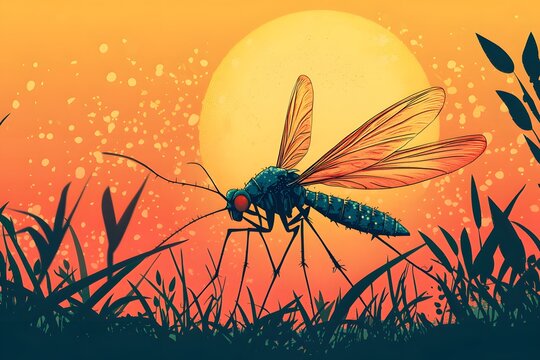 World malaria awareness visual with tropical mosquito and prevention photo