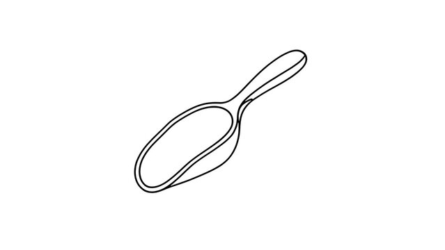 Hand drawn spoon illustration white background.