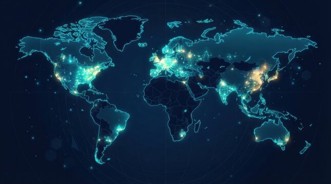 A digital map shows global deployment of smart building automation and energy management systems across major cities and regions.