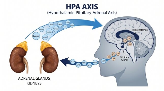 Anatomical diagram of the hpa axis hypothalamic pituitary adrenal system