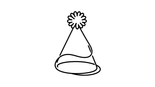 Party hat illustration on white background.