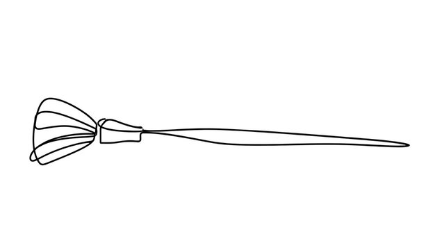 Simple line art paintbrush on white background.