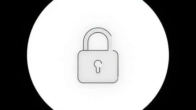 Security padlock icon concept for data protection, safety, privacy, and web access control isolated on white circle background
