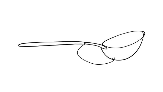 Minimalist ladle illustration on white background.