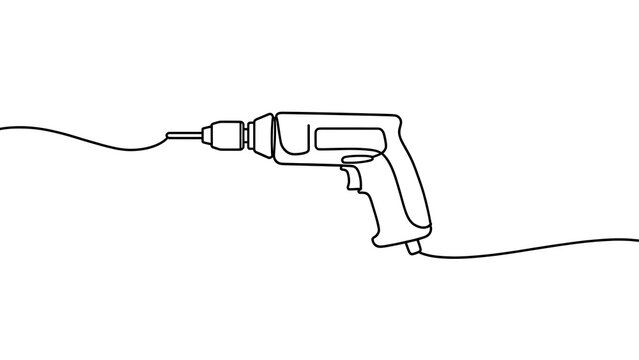 Simple drill illustration on white background.