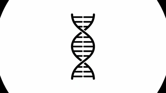 Minimalist DNA Double Helix Biological Structure Line Art Graphic Illustration Icon