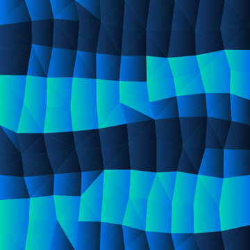 Abstract Geometric Low Poly Background Featuring Blue Cyan Polygonal Grid Pattern