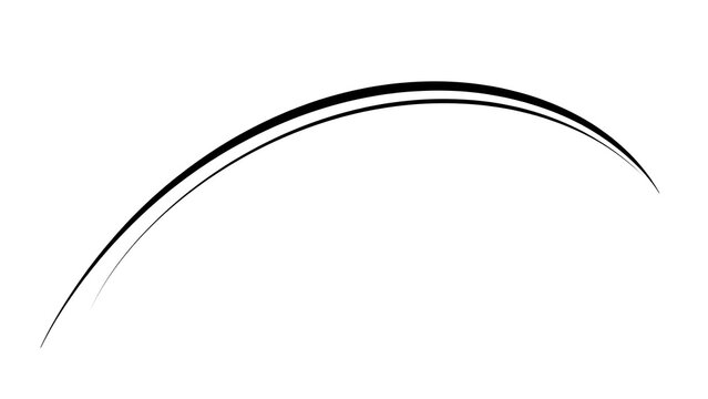 Elegant black curved line on white background.