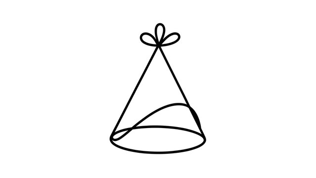 Party hat icon on white background.