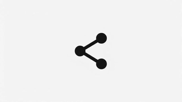 Minimalist black share icon on a light background, symbolizing connectivity, social media, and data transfer
