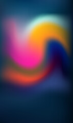 Fototapeta premium Vibrant abstract swirl of pink, orange, yellow, and deep blue colors