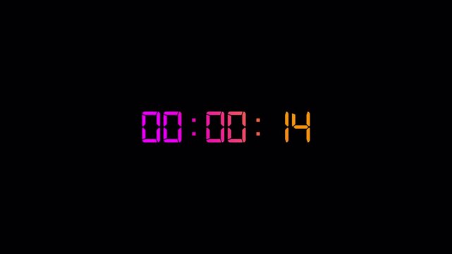 20 second countdown video animation, twwnty secound countdown timer, moderan countdown animation of 20 sec on transparent background with alpha channel.