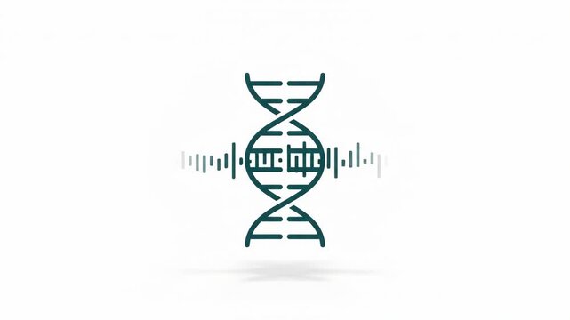 Genetic Sound Wave Illustration Featuring A DNA Double Helix Structure Integrated With An Audio Frequency Visualization Concept