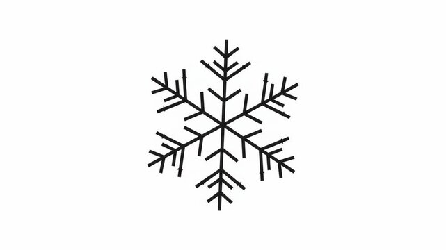 Simple hand drawn snowflake line art icon vector illustration isolated on white background