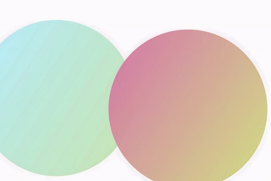 Two gradient circles overlapping on pastel background