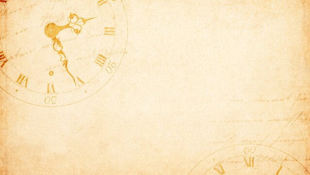 Vintage clock face computer wallpaper, old paper background