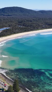 Aerial View of Crescent Head Beach and Turquoise Ocean