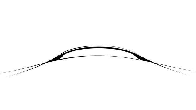 Elegant curved line on white background.