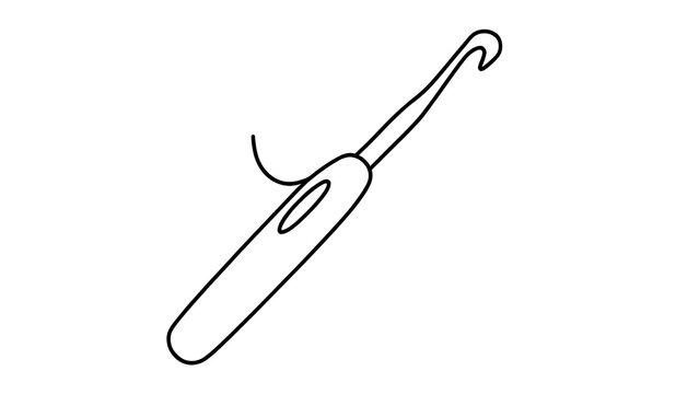 Crochet hook illustration on white background.
