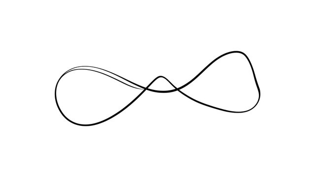 Infinity symbol line art on white background.