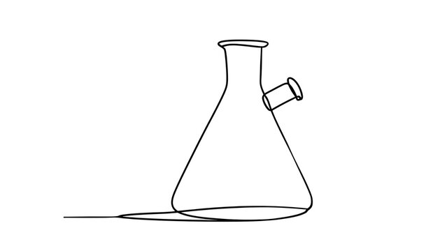Laboratory flask illustration on white background.
