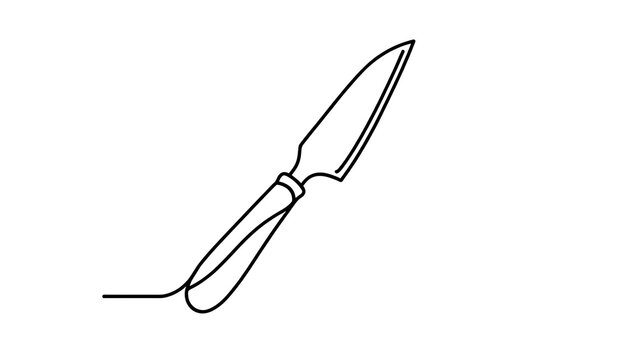Simple knife illustration on white background.