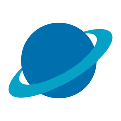 Blue Saturn planet illustration, cosmic space celestial body graphic, fantasy galaxy outer space ring, sci-fi astronomy isolated on transparent background. © Alfan Subekti