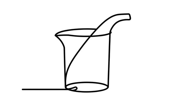 Minimalist glass with straw on white background.