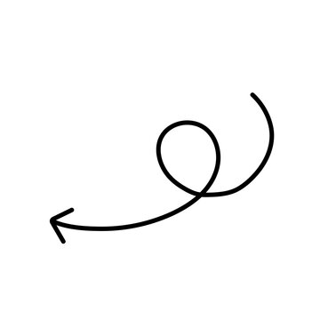 hand drawn curved arrow, swirl arrow, loop arrow, doodle arrow, sketch arrow, curved directional arrow, scribble arrow, spiral arrow, vector arrow icon, playful arrow