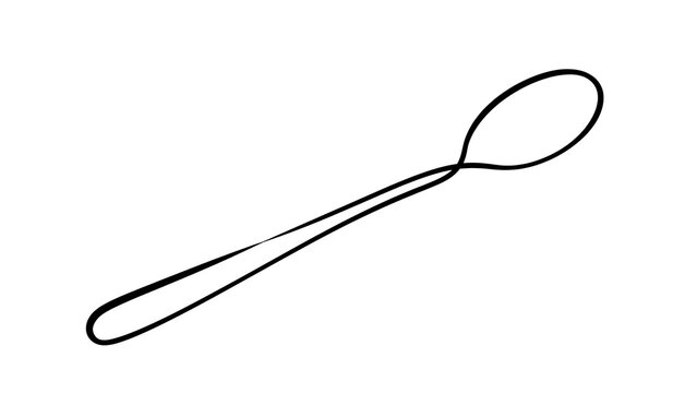 Simple spoon illustration on white background.