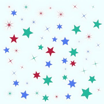 Colorful geometric stars and crosses illustration