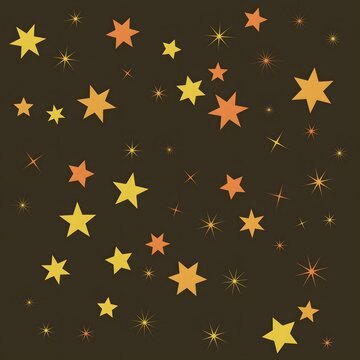 Bright glowing stars on dark space background