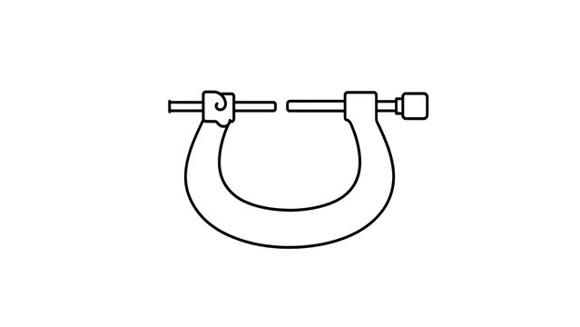 Precision micrometer tool on white background.