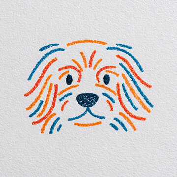 dog crayon illustration