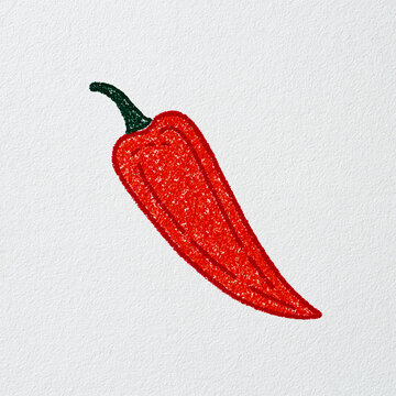 pepper, chilly crayon illustration