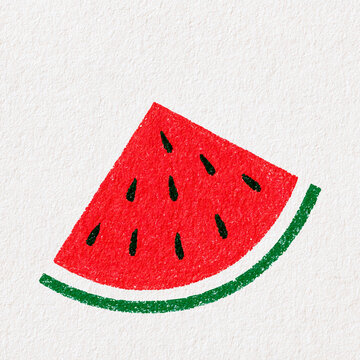 watermelon crayon illustration