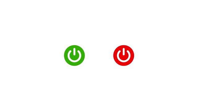 Green and red power button set, digital on off switch symbols for user interface