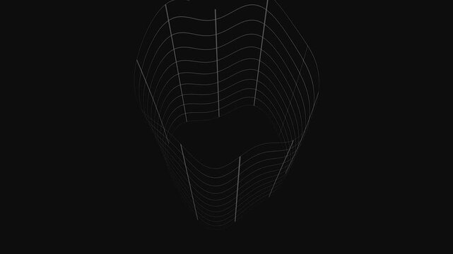 Abstract digital lines forming a subtle wave pattern during a slow camera pan against a dark backdrop