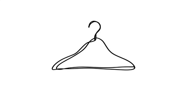 Simple wire hanger on white background.