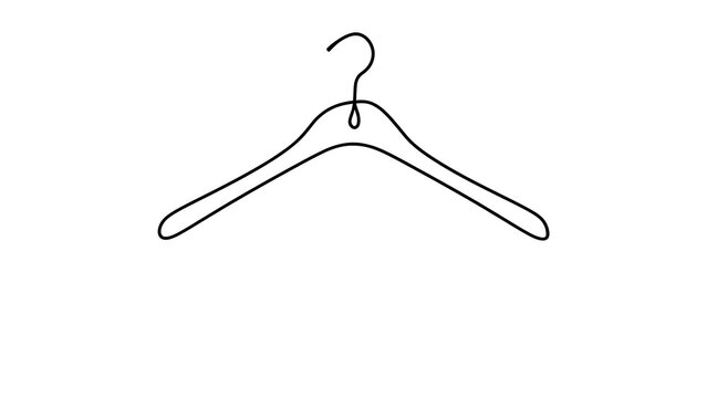 Simple wooden hanger on white background.